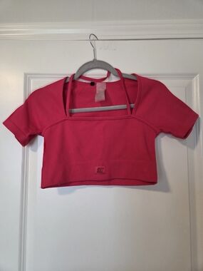 Bo + Tee Hot Pink Ribbed Workout Set